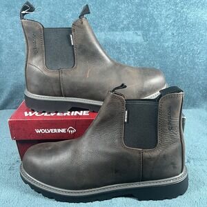 Wolverine Floorhand Romeo Soft Toe Waterproof Work Boot Dark Br own Mens 13 M